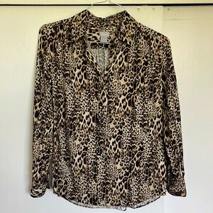 Chico’s Leopard Print Tunic Blouse